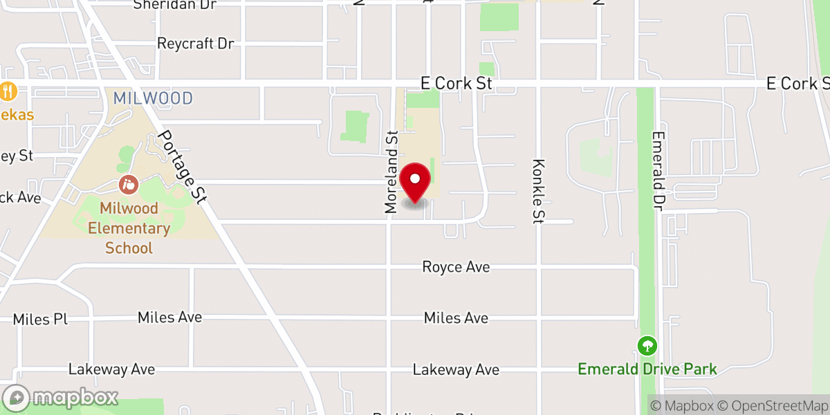 Map showing location of Greenwood Reformed Church