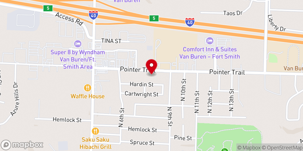 Map showing location of Van Buren United Pentecostal Church