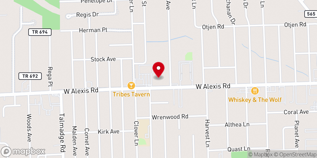 Map showing location of Westwood Baptist Church