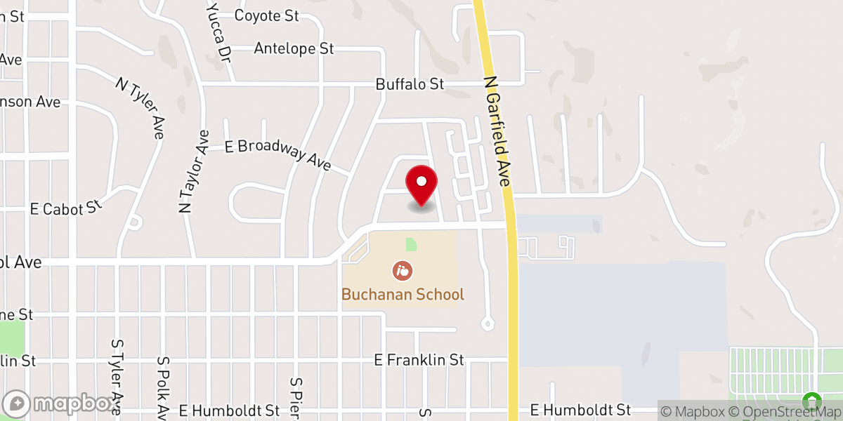 Map showing location of First Baptist Church