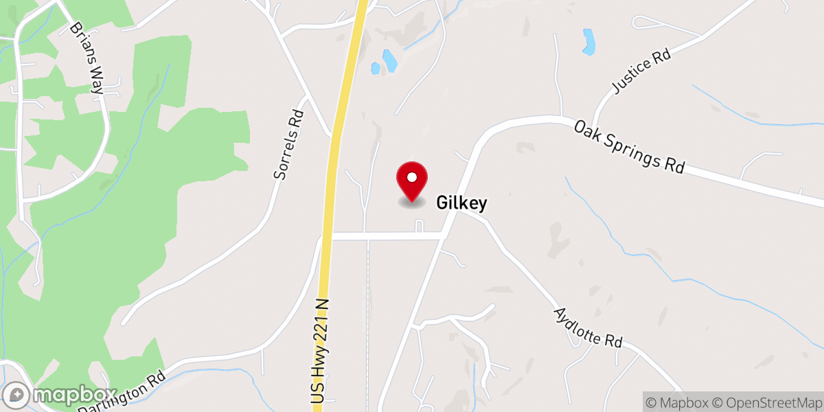 Map showing location of Gilkey Church of God Parsonage