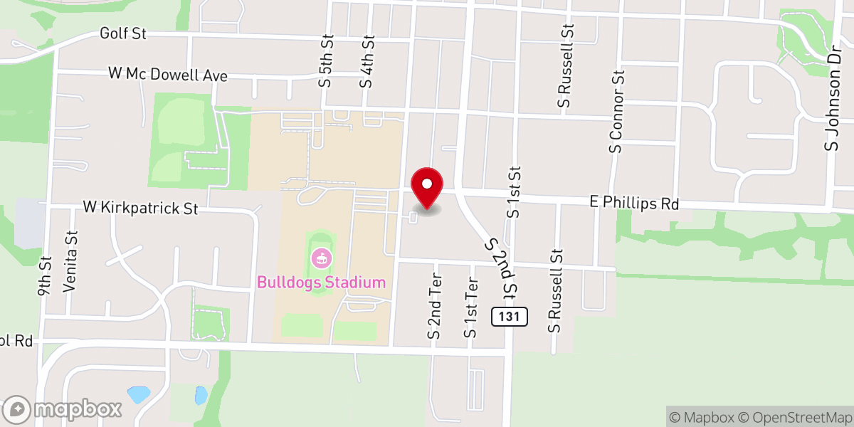 Map showing location of St. George Catholic Church