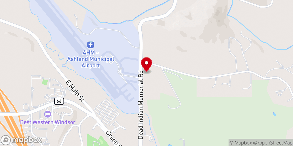 Map showing location of Ashland Bible Church