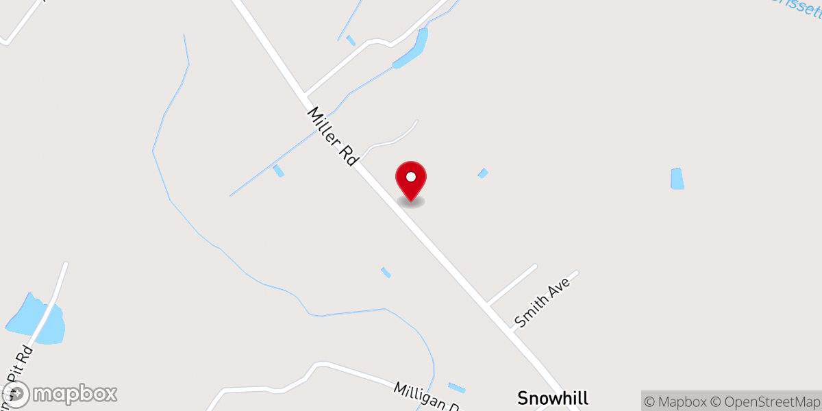 Map showing location of Snowhill Church