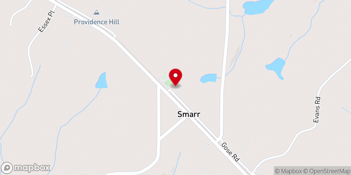 Map showing location of New Providence Baptist Church