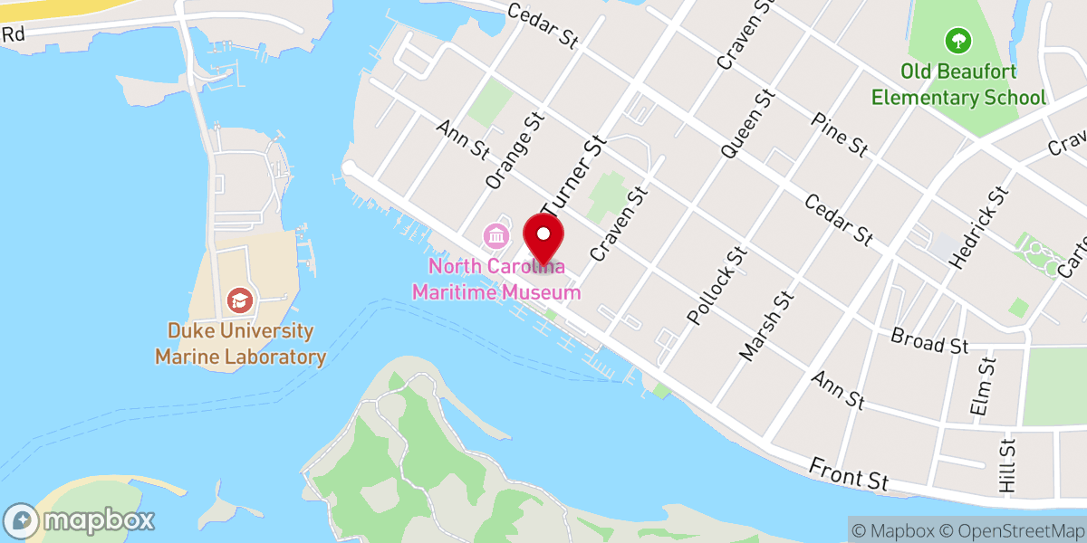 Map showing location of Beaufort Ghost Walk