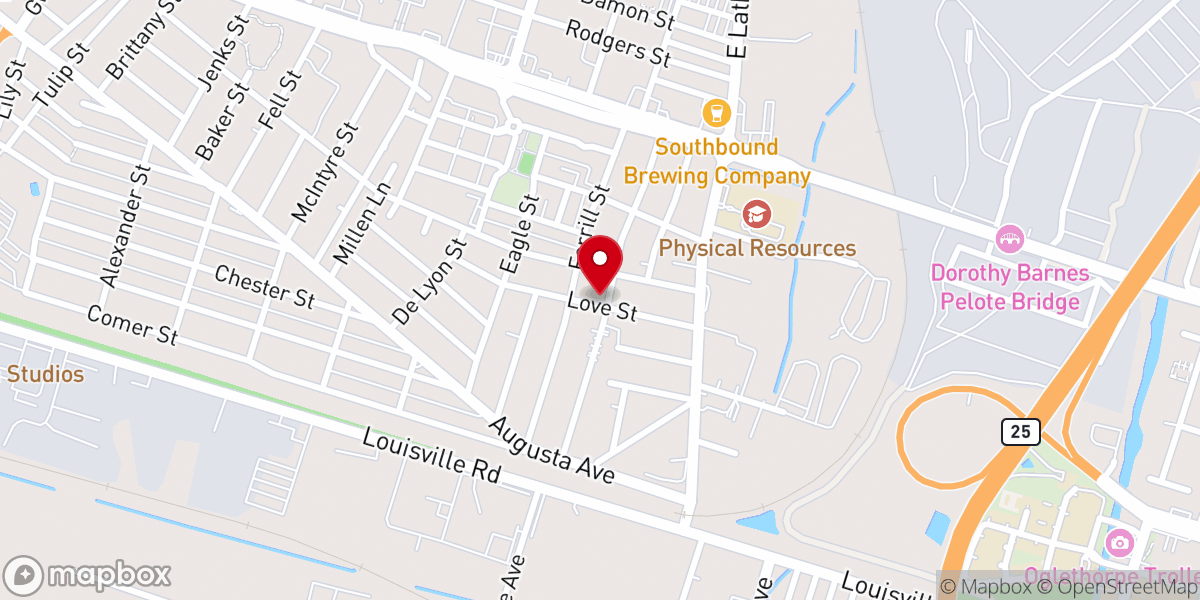 Map showing location of Agape Church of Jesus Christ