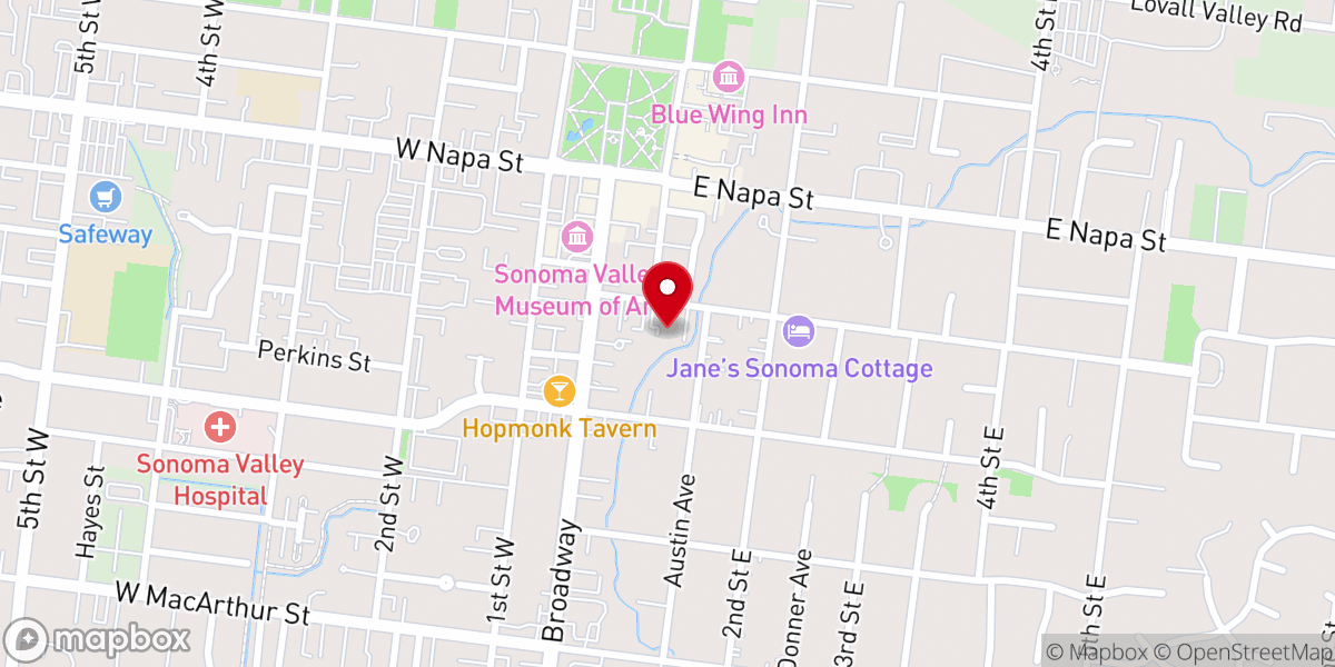 Map showing location of Sonoma United Methodist Church