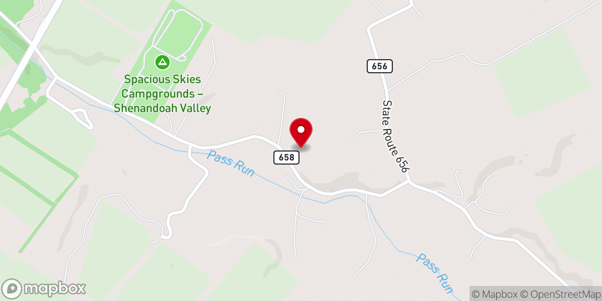 Map showing location of Springfield Church