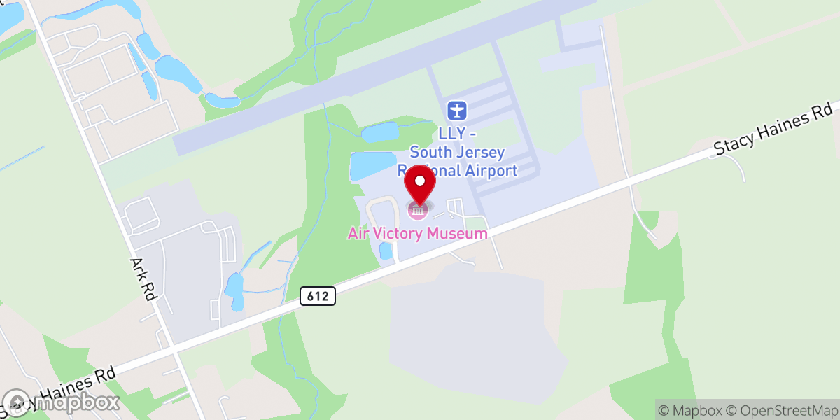 Map showing location of New Jersey Air Victory Museum