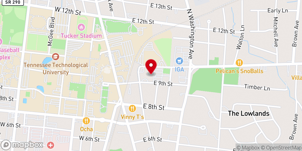 Map showing location of Collegeside Church of Christ