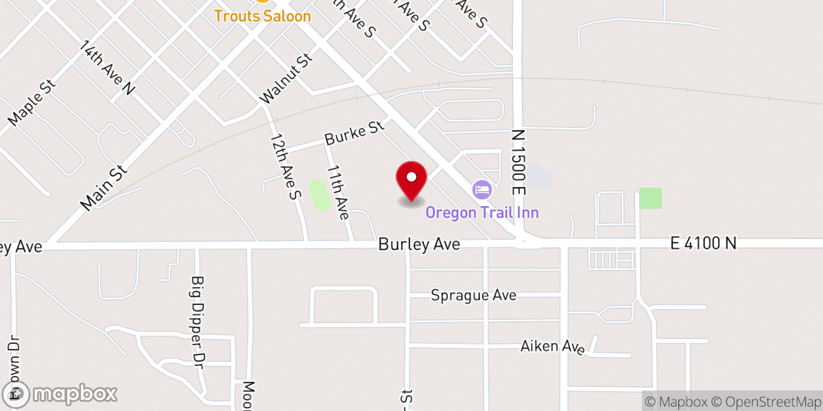Map showing location of Buhl Bible Church