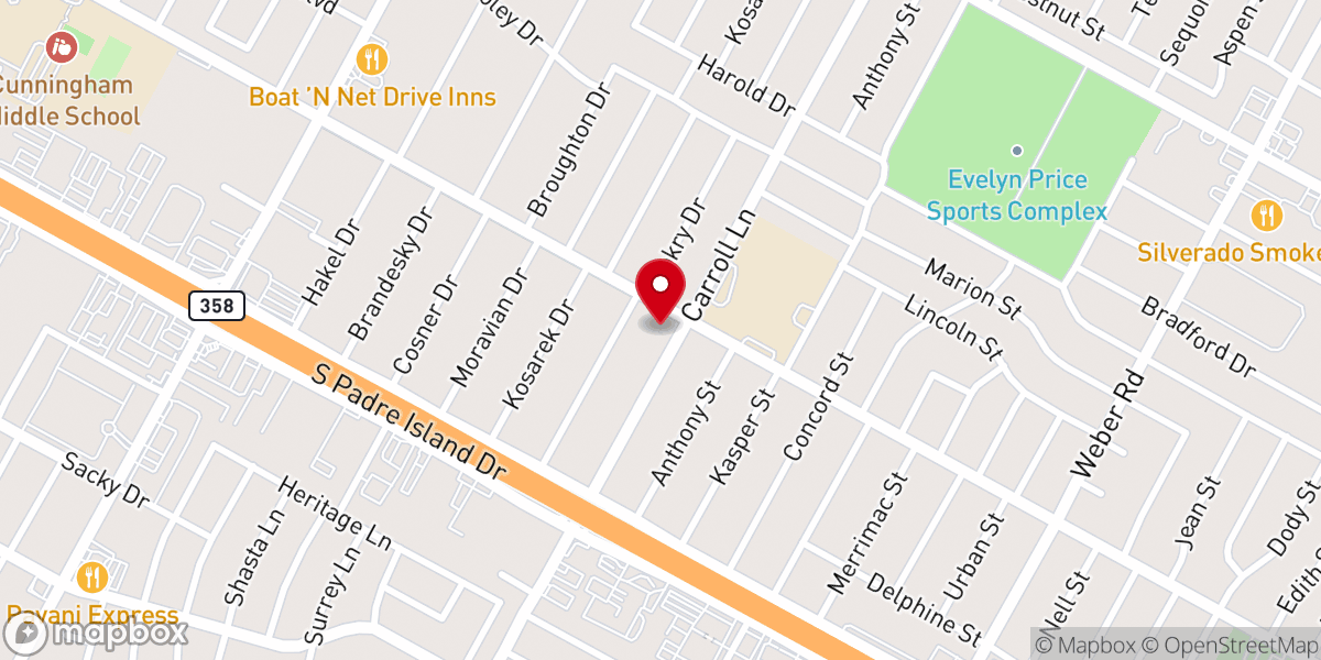 Map showing location of Southcrest Baptist Church
