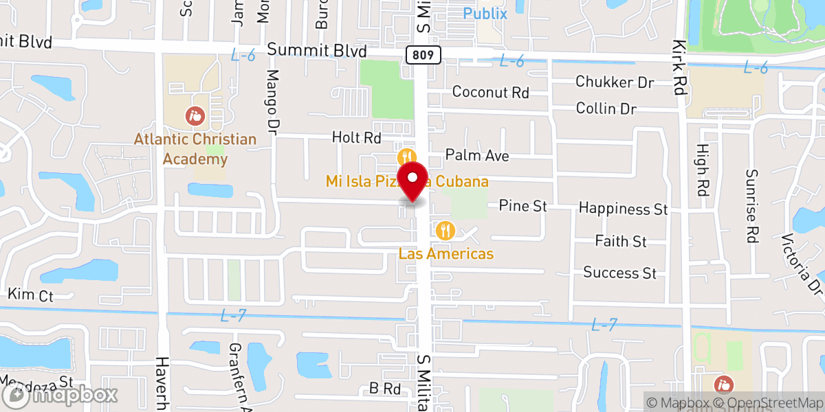 Map showing location of Iglesia La Roca de West Palm Beach