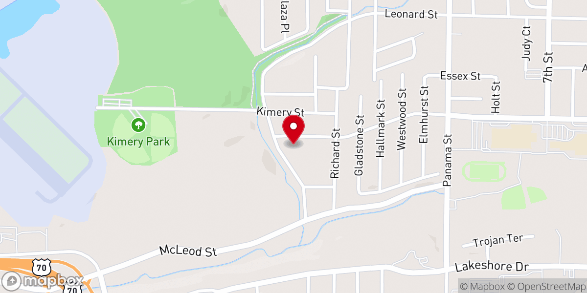 Map showing location of Charity Heights Baptist Church