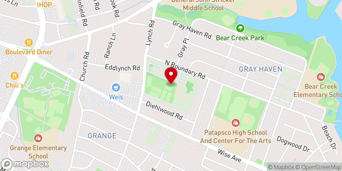 Map showing location of Our Lady of Hope Church