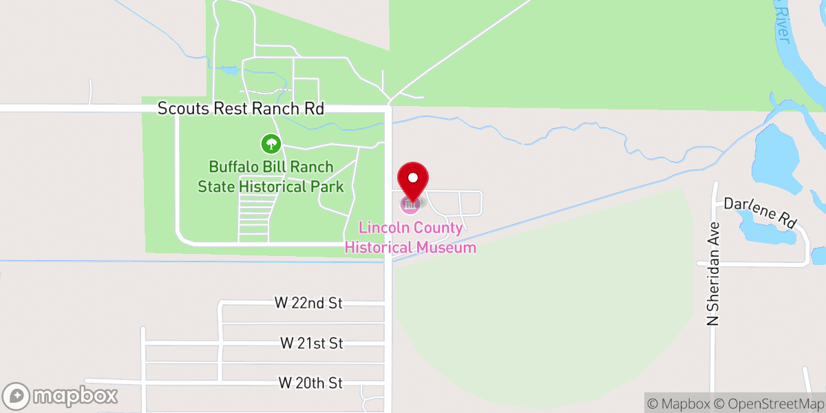 Map showing location of Lincoln County Historical Museum