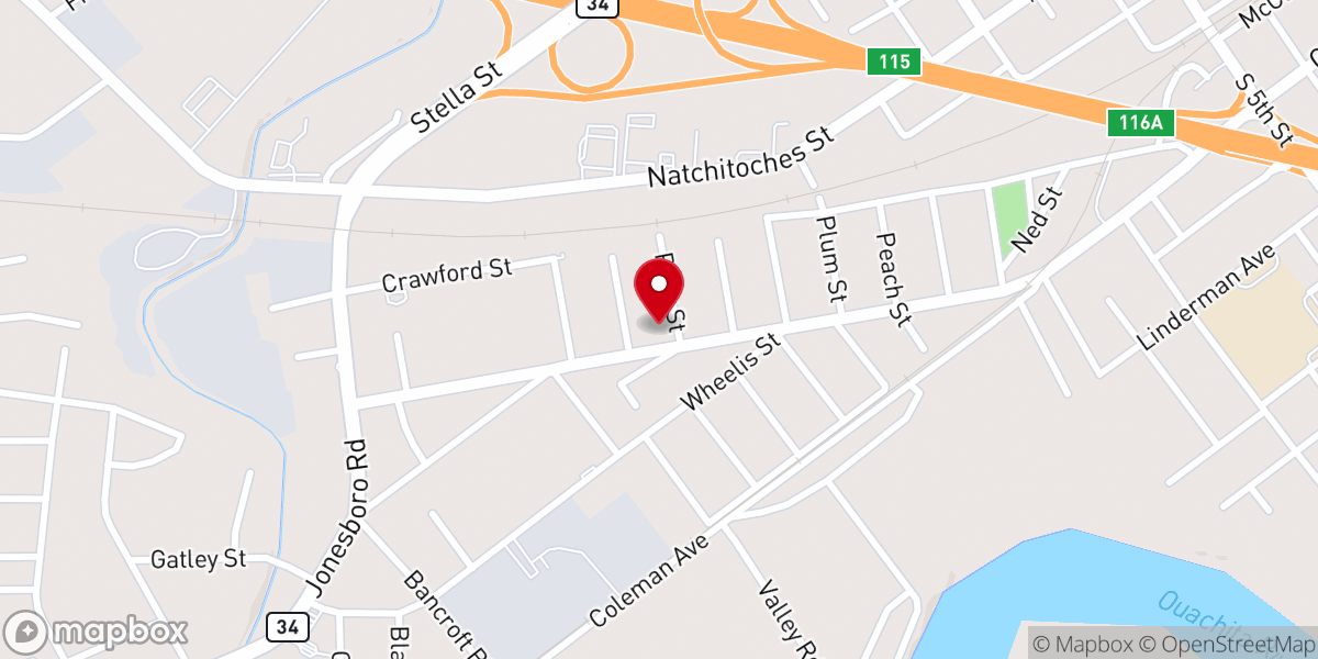 Map showing location of The Living Gospel - West Monroe
