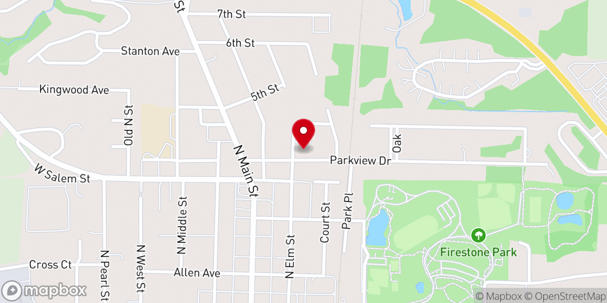 Map showing location of Columbiana Church of the Nazarene