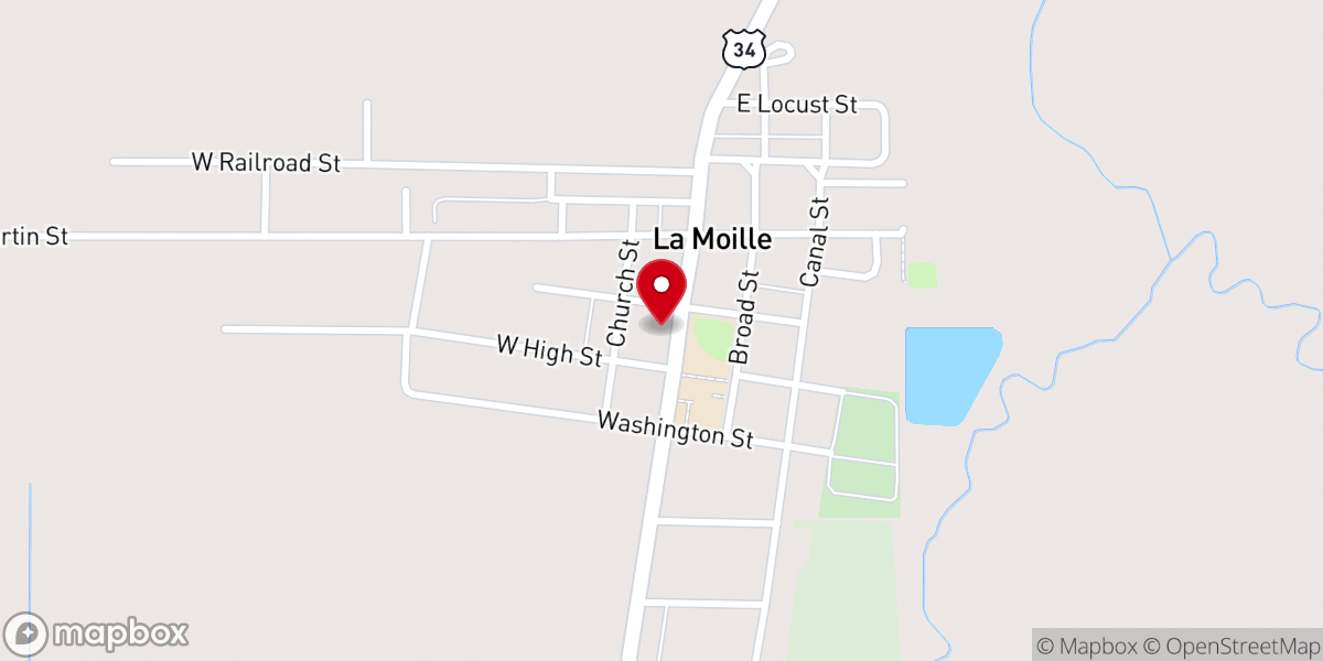 Map showing location of First Baptist Church of La Moille