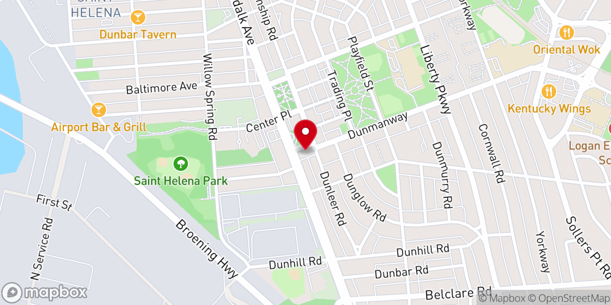 Map showing location of St. George's & St. Matthew's Episcopal Church