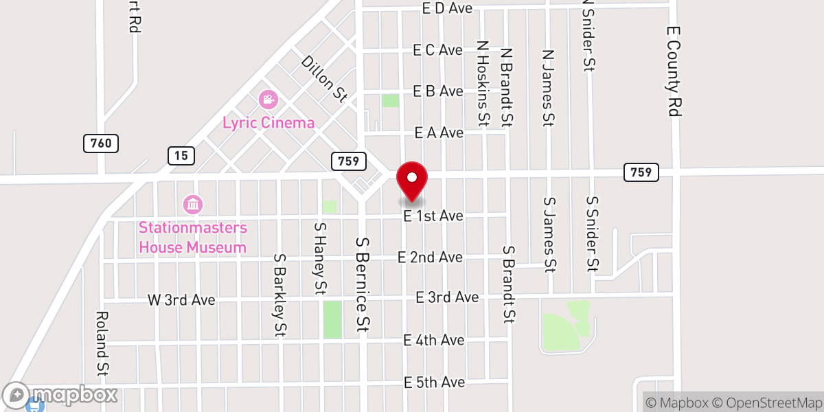 Map showing location of Spearman Union Church