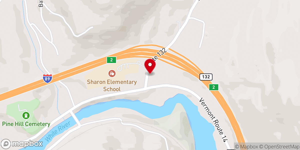 Map showing location of Sharon Congregational Church