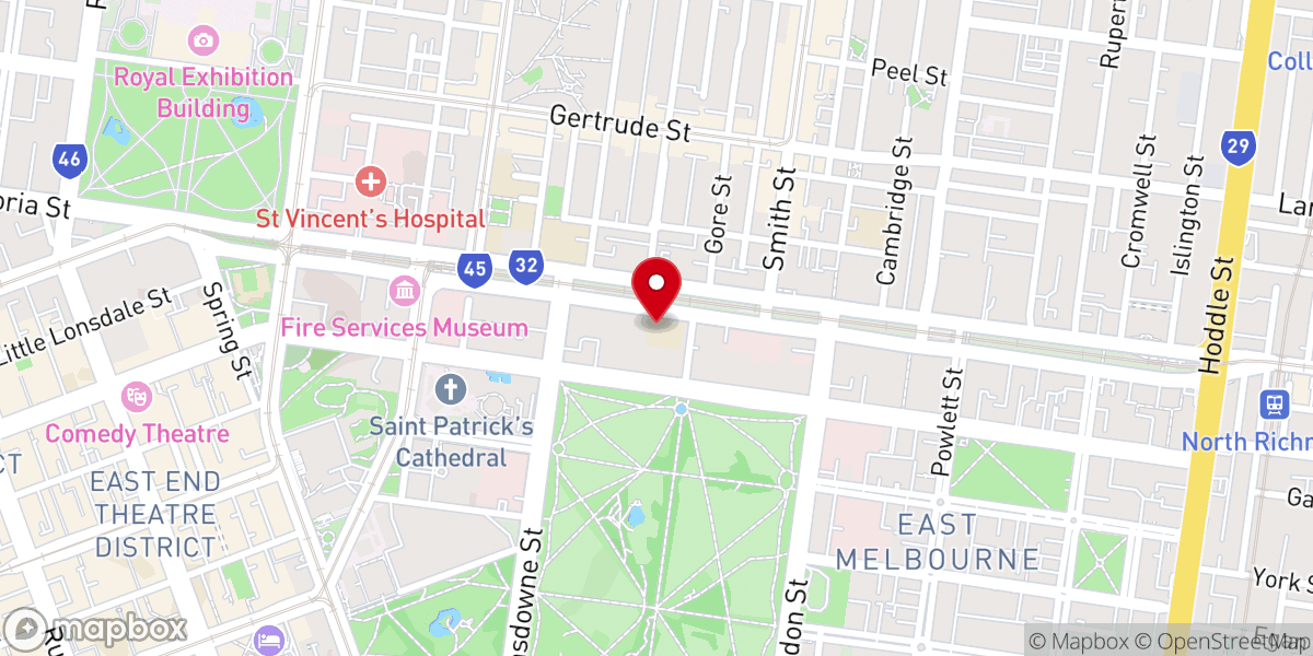 Map showing location of Thomas Carr Centre