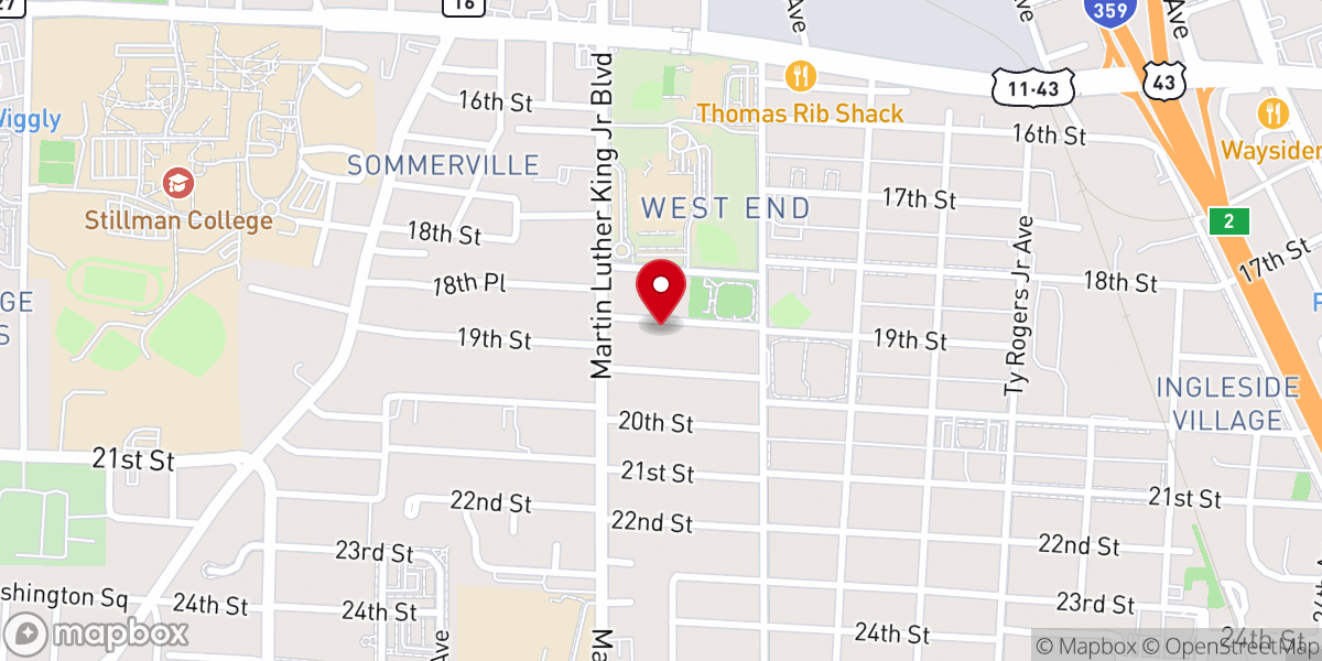 Map showing location of 19th St Pentecostal Church Inc