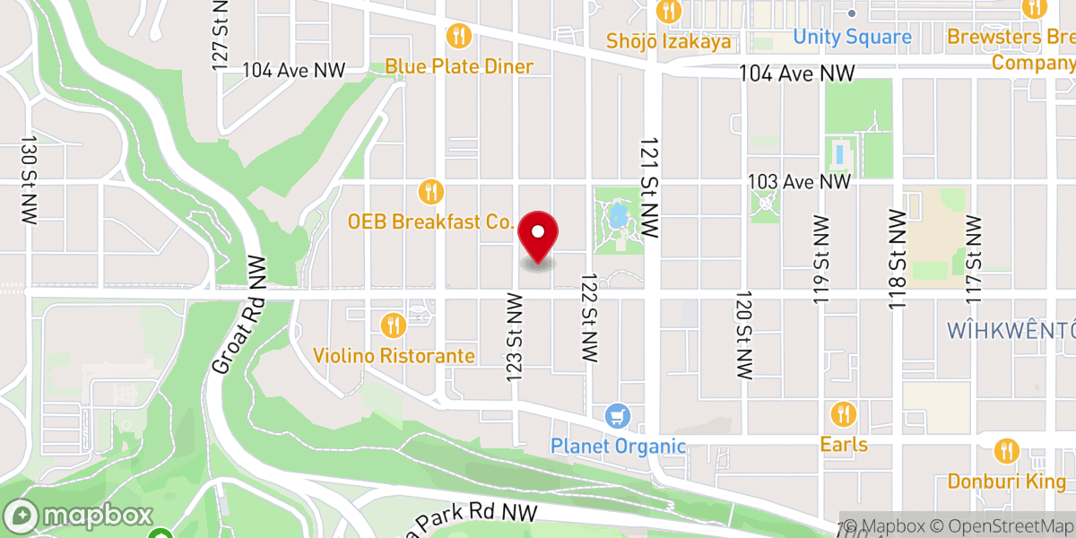 Map showing location of Robertson-Wesley United Church