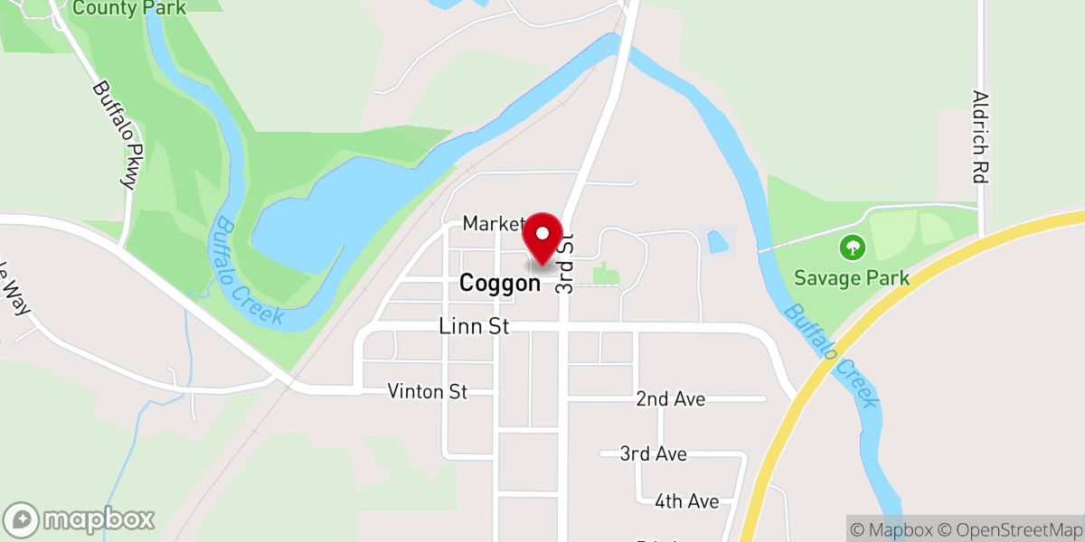 Map showing location of First Christian Church