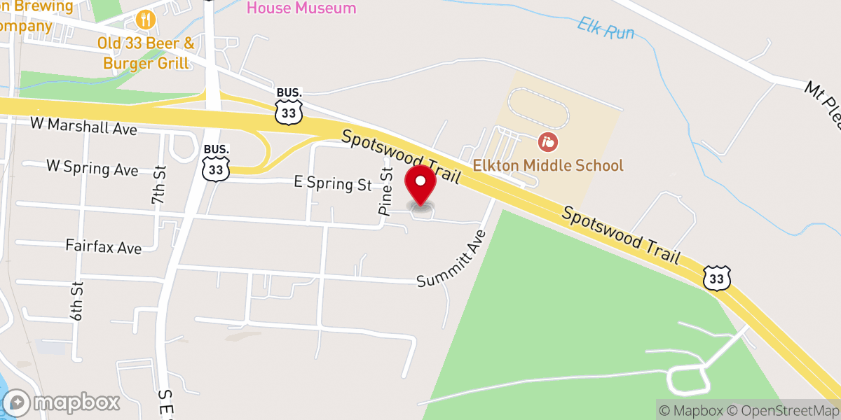 Map showing location of Bible Holiness Church