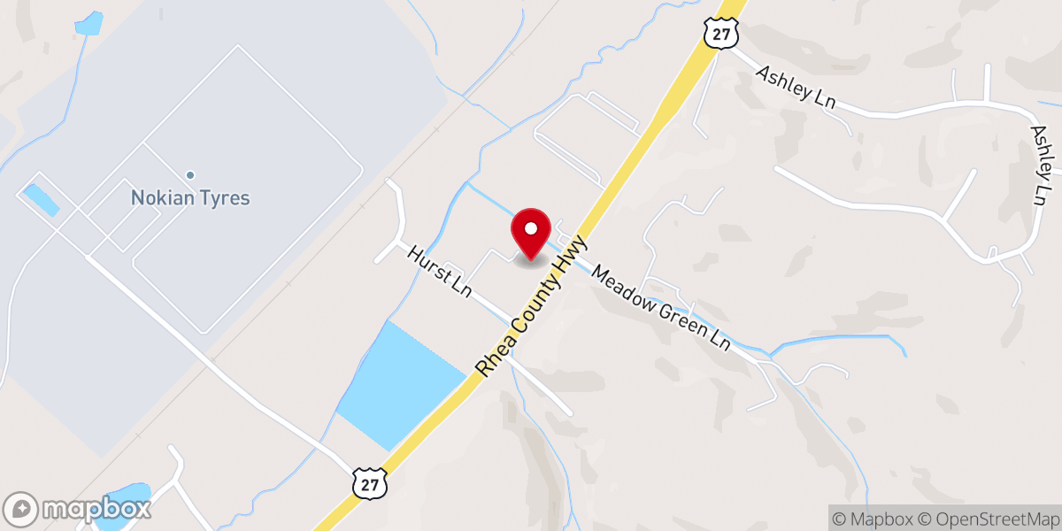 Map showing location of Tennessee Valley Baptist Association