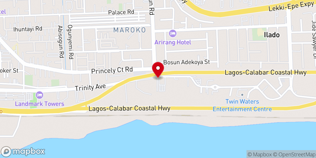 Map showing location of Celebration Church Lagos Island