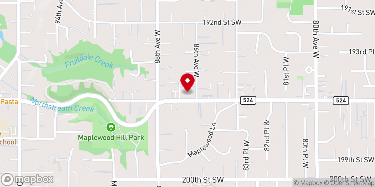 Map showing location of Edmonds Adventist Church