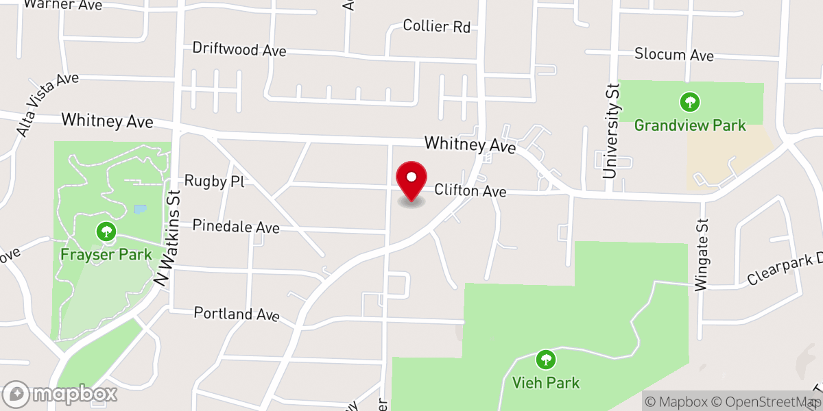 Map showing location of Rugby Hills Baptist Church