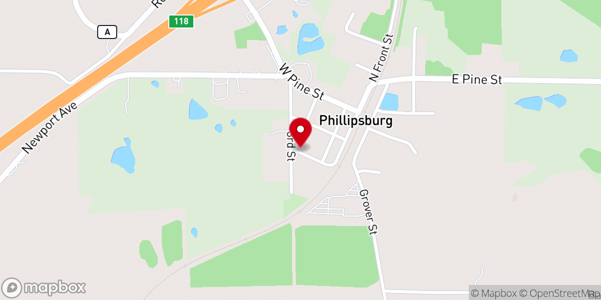 Map showing location of Phillipsburg United Methodist