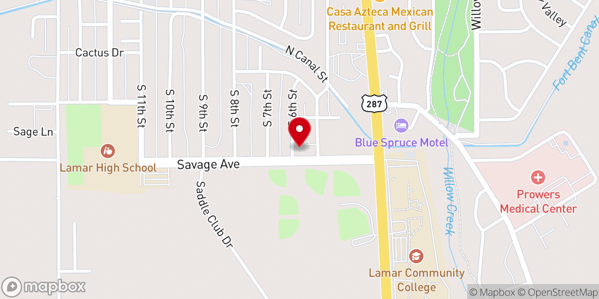 Map showing location of Lamar Seventh-Day Adventist Church