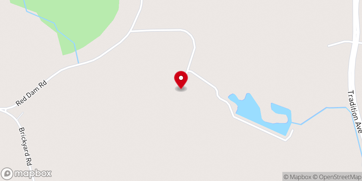 Map showing location of Red Dam Baptist Church