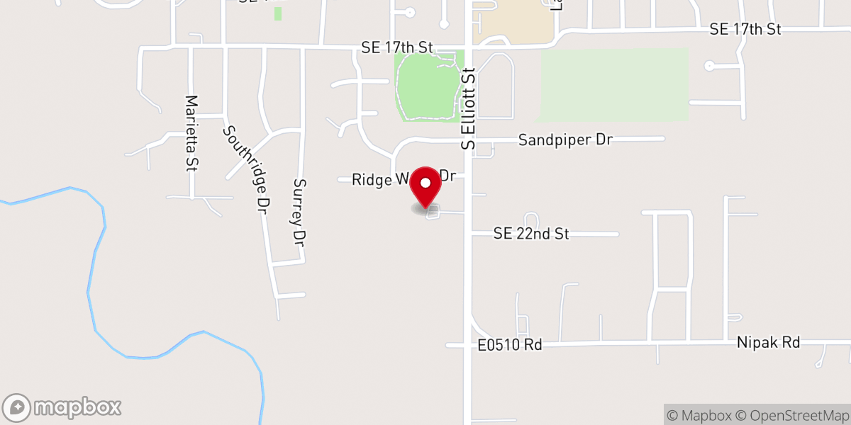 Map showing location of Southside Christian Church