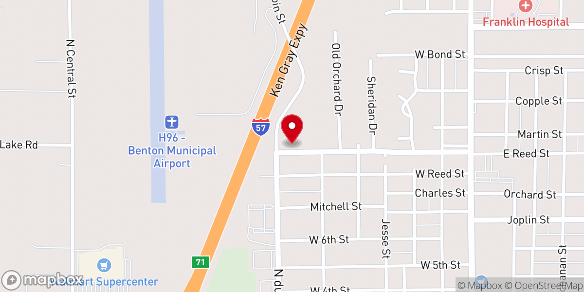 Map showing location of Westminster Presbyterian Church