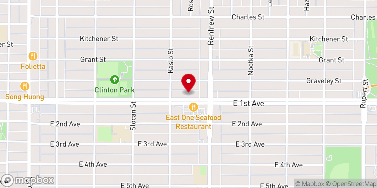 Map showing location of Pacific Grace MB Church Vancouver