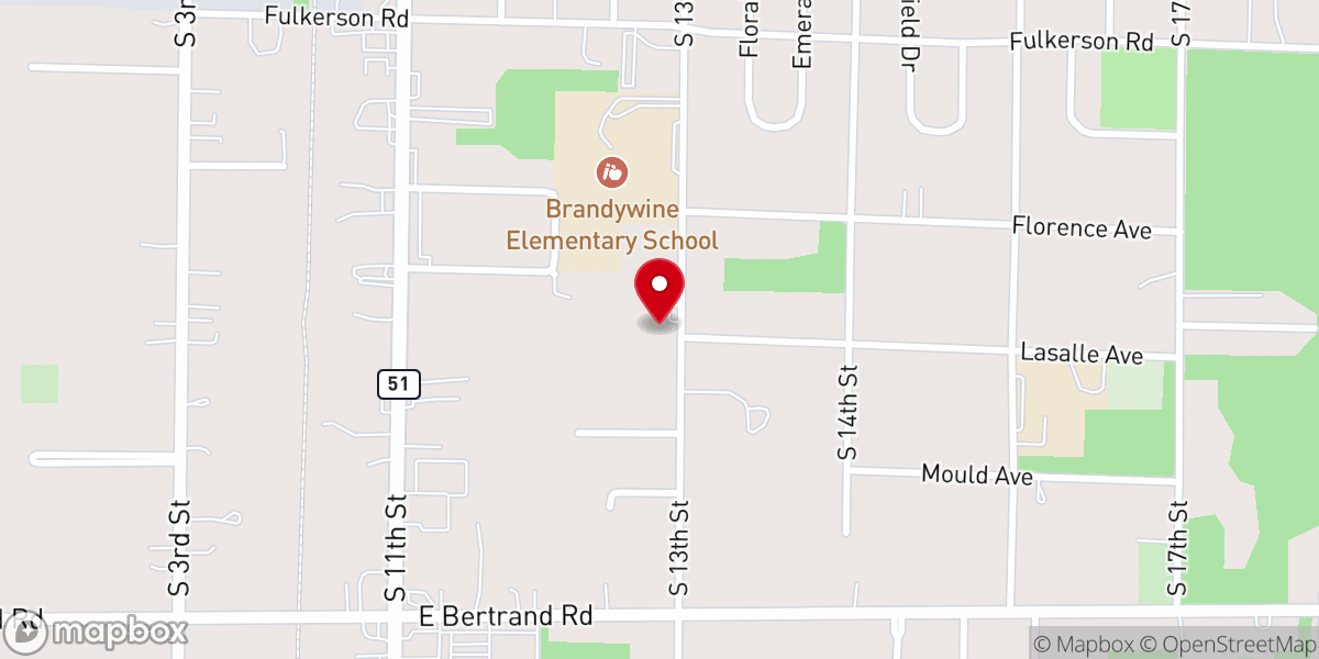 Map showing location of Beacon Baptist Church