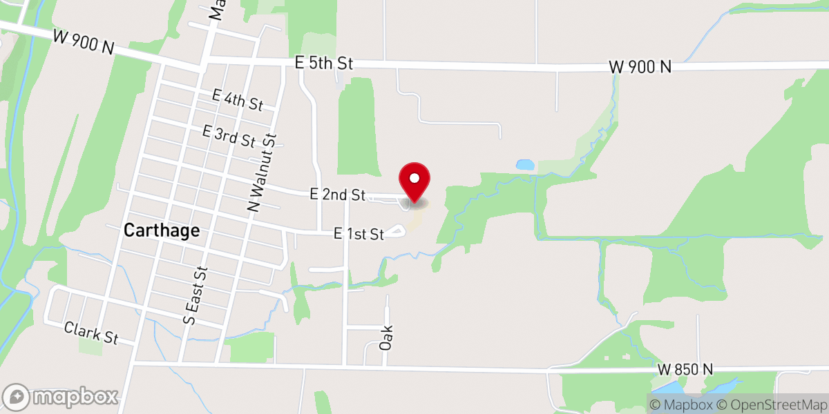 Map showing location of Carthage Community Church