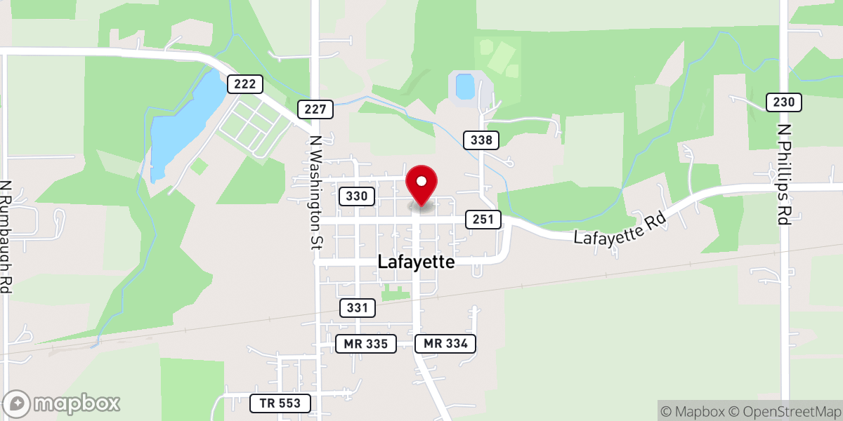 Map showing location of Zion Lutheran Church