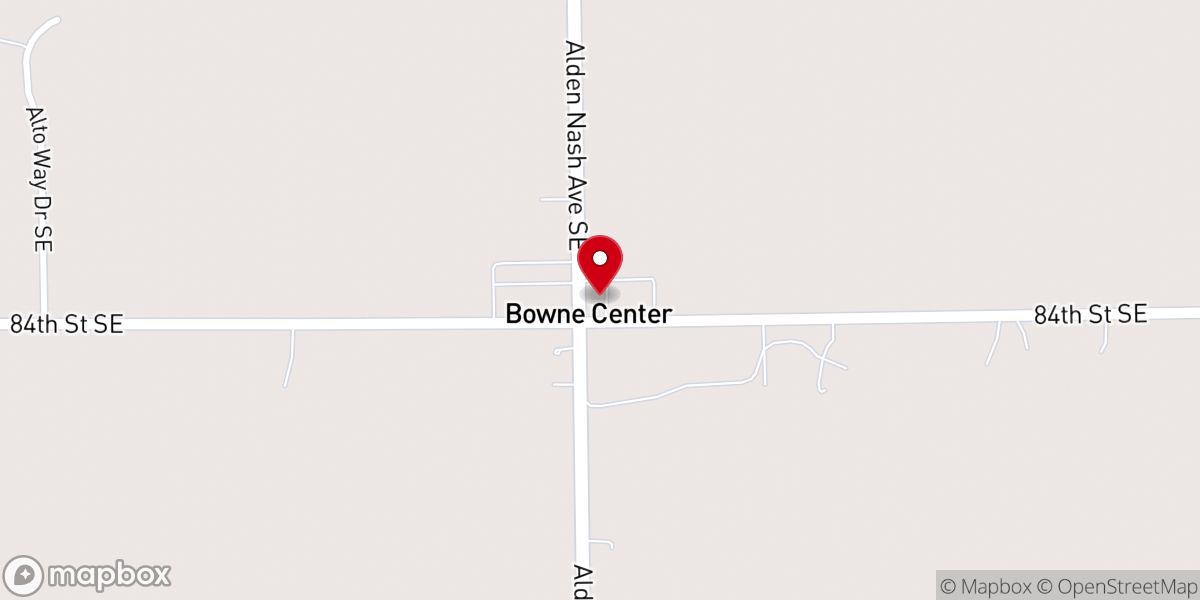 Map showing location of Bowne Center United Methodist Church