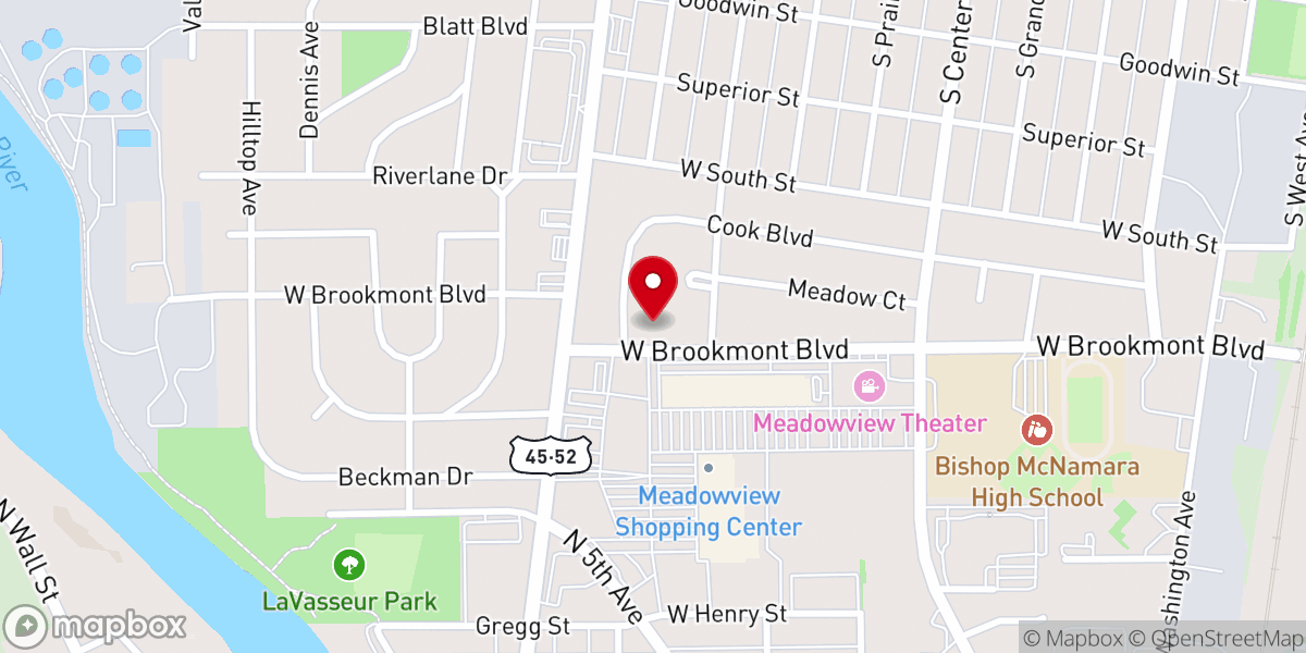 Map showing location of Our Savior Lutheran Church