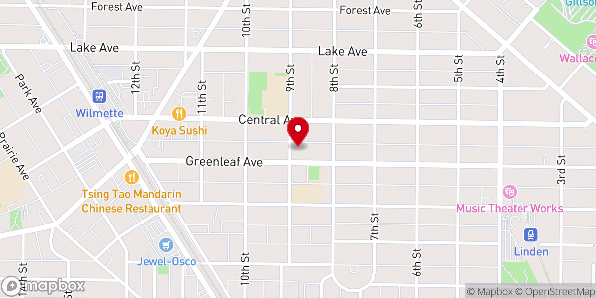 Map showing location of First Presbyterian Church of Wilmette