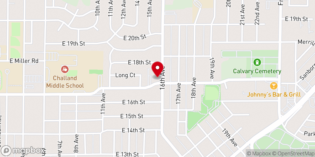 Map showing location of St. Paul Lutheran Church