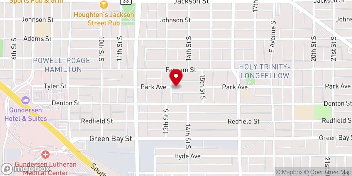 Map showing location of Holy Trinity Catholic Church